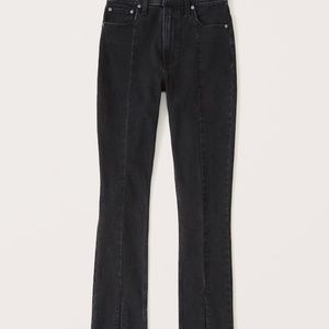 Abercrombie slim high rise split hem denim